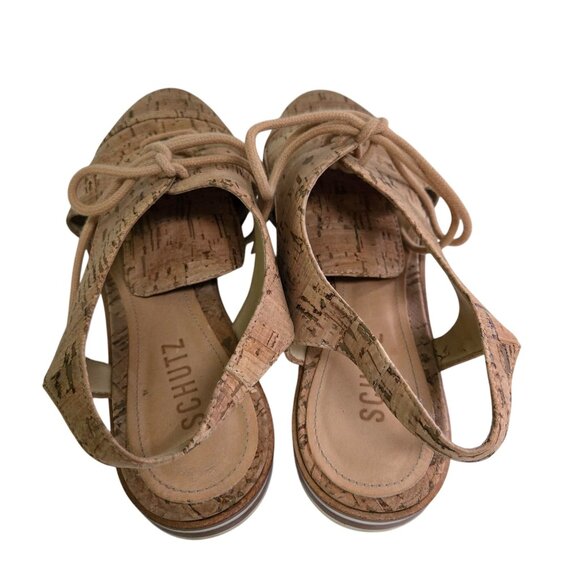 Schutz Jules Cork Slingback Cutout Oxford Flats Made In Brazil Size 8B - Picture 6 of 9